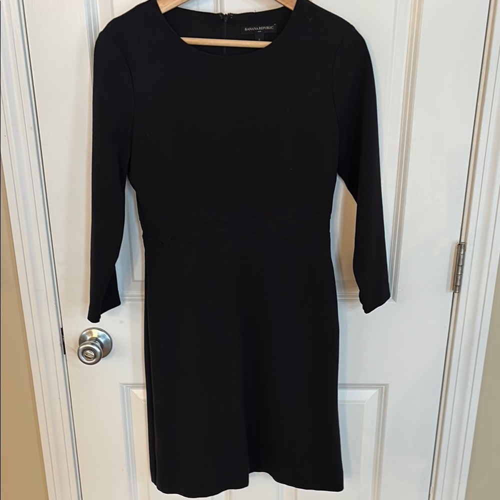 Banana Republic Elegant Black Long Sleeve Dress